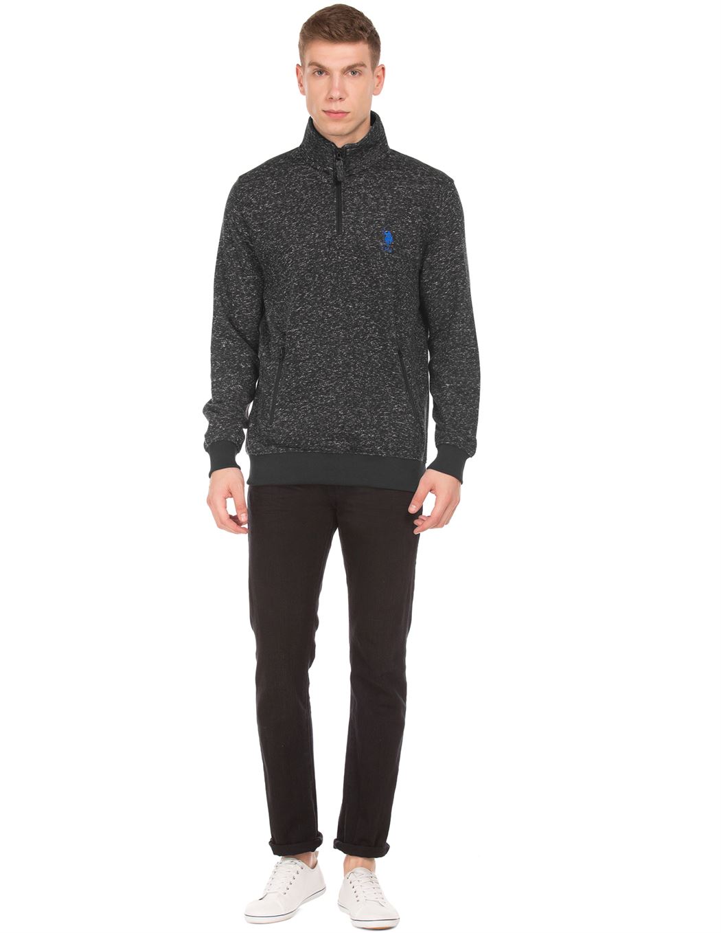 U.S. Polo Assn. Casual Wear Solid Men Sweatshirt